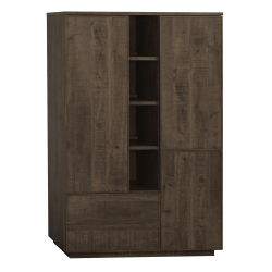 Wandkast Monique | 2 deurs/3 laden/4 open | Lamulux Dark Mango