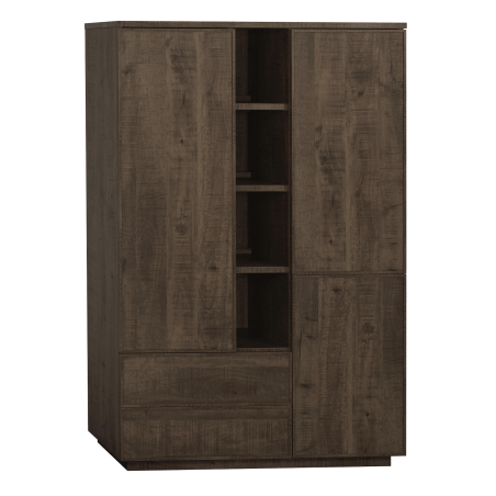 Wandkast Monique | 2 deurs/3 laden/4 open | Lamulux Dark Mango Wandkast Monique | 2 deurs/3 laden/4 open | Lamulux Dark Mango