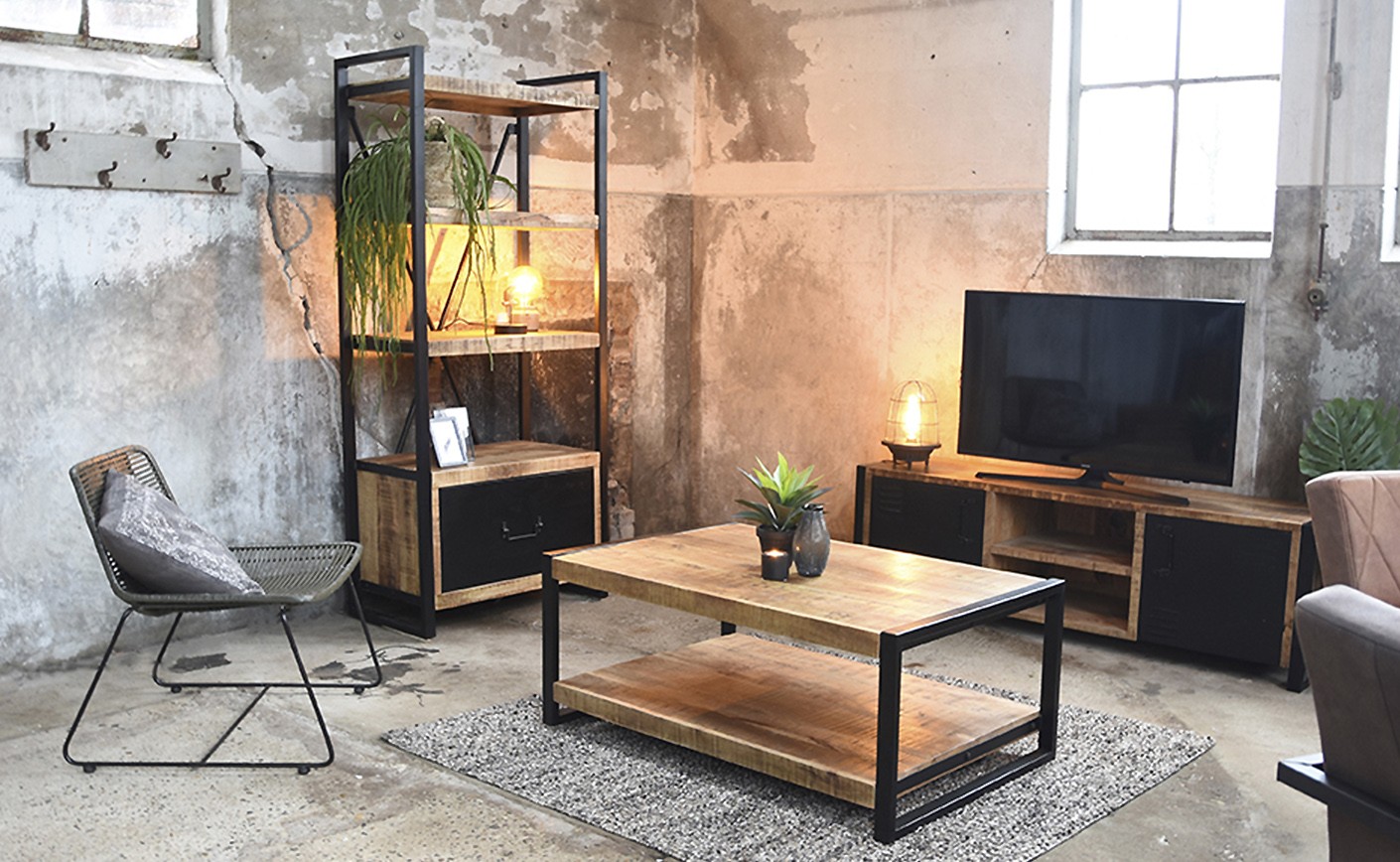 Complete meubelset voor de industriële inrichting van je huiskamer